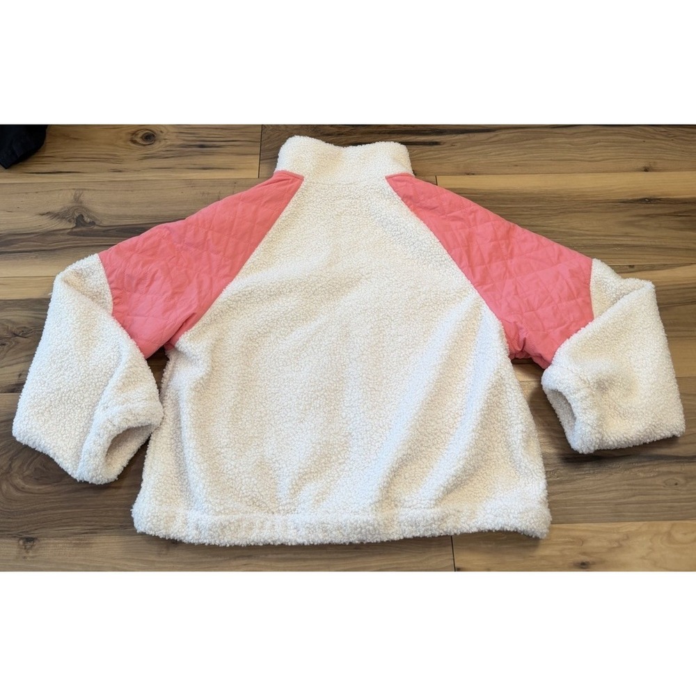 Aerie Offline Sherpa Fleece Jacket Pink Cream Zip Up Womens Sz S Cabincore NWT - Picture 11 of 11